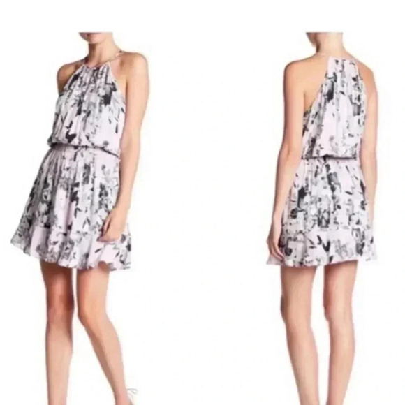 Parker Lavender Floral Halter Neck Midi Dress - Picture 1 of 5
